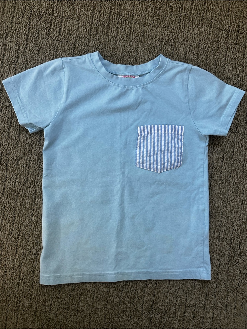 Cecil and Lou Kids Short Sleeve Tee with Striped Pocket
